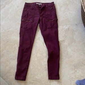 Joie red skinny cropped jeans